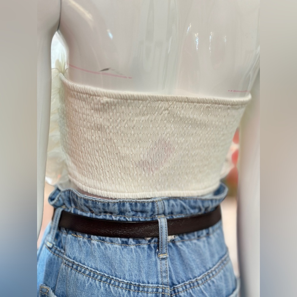 Organza Fluttery Ruffle Tube Top - Picture 7 of 7